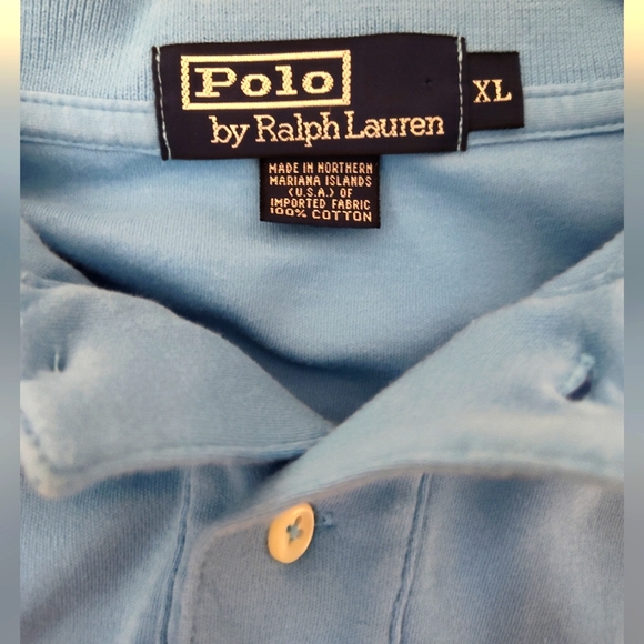 Polo by Ralph Lauren Vintage Throwback Sky Blue Polo Size XL - Picture 4 of 4